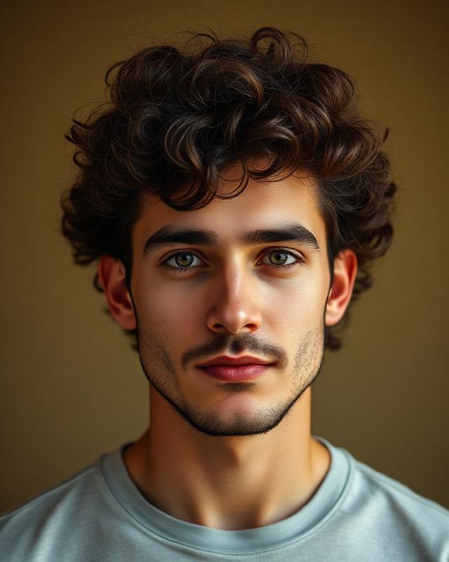 Syntetiskt exempel på frisyren curly taper